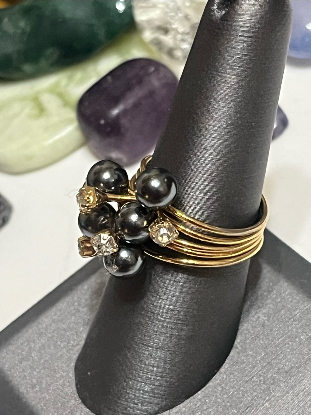 Pearl Rhinestone Ring - Picture 4 of 10